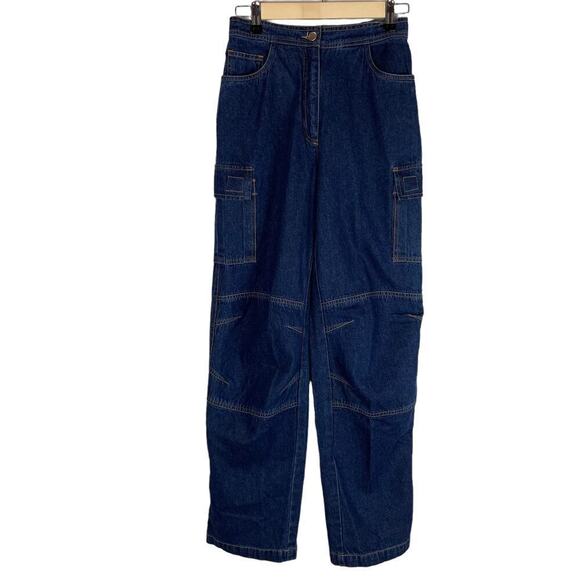 Vintage deadstock high rise lightweight cargo utility jeans size 4 - Picture 1 of 13